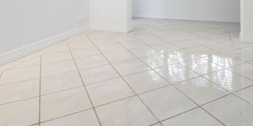 Tile and grout on flooring