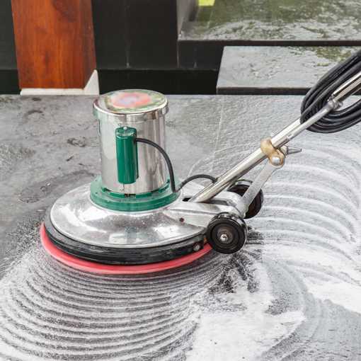 Polishing a stone floor